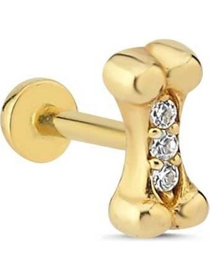 Kemik Üç Taşlı Tragus Piercing