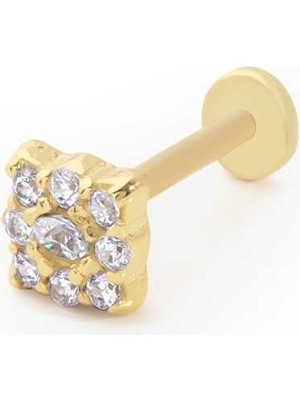 Kare Model Taşlı Tragus Piercing