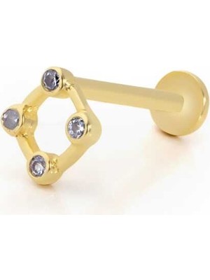 Çember Dört Taşlı Minimal Tragus Piercing