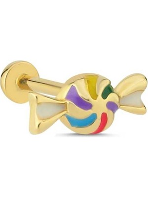 Renkli Mineli Şeker Tragus Piercing