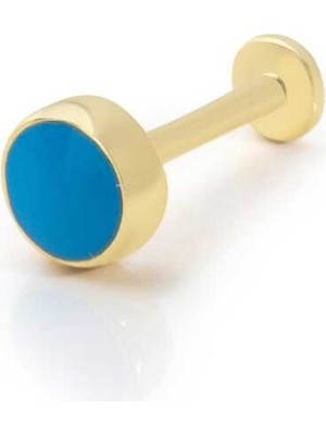 Yuvarlak Model Mavi Mine Tragus Piercing