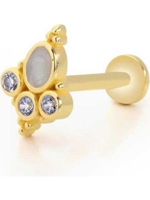 Vintage Opal Beyaz Mine Model Tragus Piercing