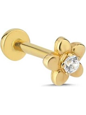 Papatya Model Beyaz Taş Tragus Piercing