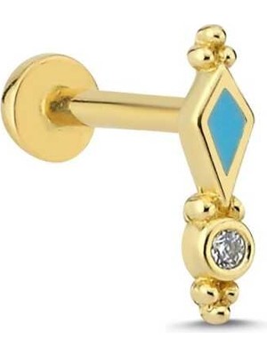 Mavi Mineli Vintage Tragus Piercing