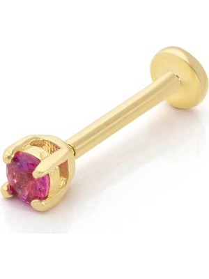 Kırmızı Tektaş Model Tragus Piercing