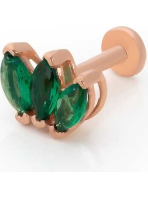 Üçlü Yeşil Markiz Tragus Piercing