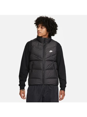 Nike Sportswear Storm Fit Windrunner Synthetic Fill Men's Vest Erkek Su Itici Şişme Yelek Siyah