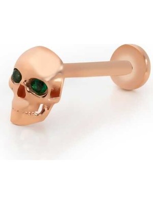 Kuru Kafa Yeşil Taş Detaylı Tragus Piercing