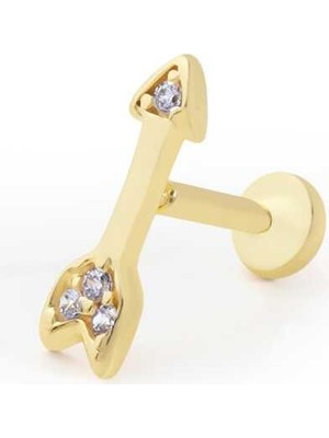 Taşlı Ok Model Tragus Piercing