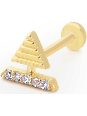 Üçgen Model Taşlı Tragus Piercing
