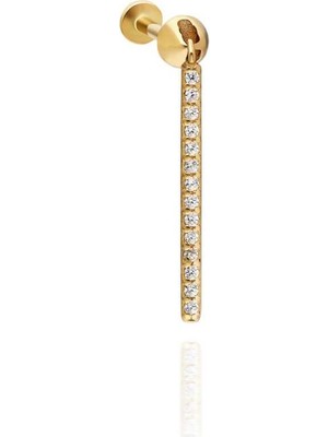 On Dört Taşlı Çubuk Sallantılı Tragus Piercing