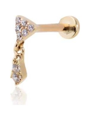 Taşlı Üçgen Ucunda Taşlı Şekil Tragus Piercing