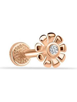 Ortası Taşlı Papatya Tragus Piercing