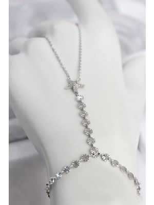 Uravas Store Mey Ithalat® Gümüş Renk Pirinç Zirkon Taşlı Deniz Yıldızı Model Şahmeran