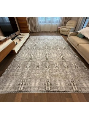 Tekstilci 6m2 Halı Örtüsü Savan Antep Işi kahve bej rengi