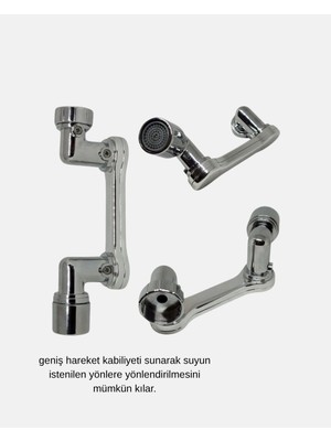 Uravas Store Mey Ithalat® 1080° Dönebilen Musluk Ucu – Su Tasarruflu, Esnek ve 360° Çift Eksenli Başlık