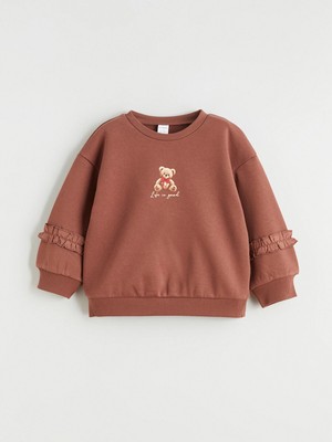 Lc Waikiki Yeni Sezon Ayı Teddy Baskılı Kız Çocuk Sweatshirt