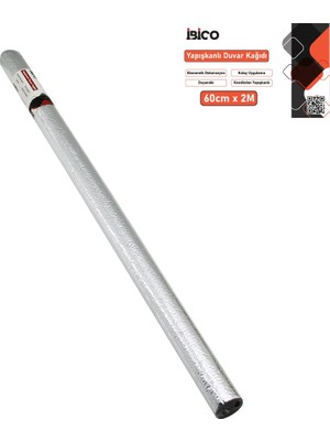 Uravas Store 2mt x 60CM Alüminyum Gümüş Tezgah Üstü Folyo Sticker - Duvar Kağıt Kendinden Yapışkanlı - Eko Dekorasyon - Dayanıklı (5528)