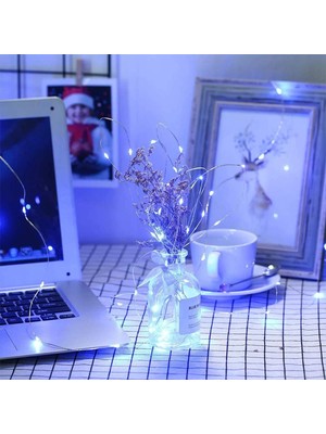 Uravas Store Pilli 5 Metre Dekoratif Peri LED Beyaz Aydınlatma Süsleme Lambası (5047)