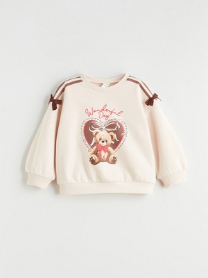 Lc Waikiki Yeni Sezon Ayı Teddy Baskılı Kız Çocuk Sweatshirt