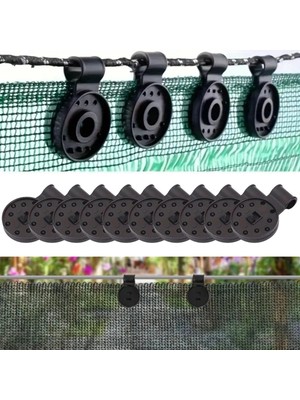 Uravas Store 10 Adet Güneşlik Filesi Sabitleme Klipsleri, Gölgelik Bezi ve Brandalar Için Dayanıklı Plastik Kelepçe Kancaları (5047)