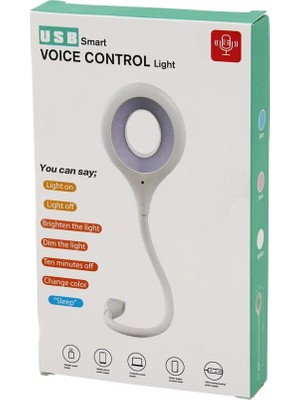 Uravas Store USB Smart Voıce Control Light Sesli Işık Ayarlı Mini Yuvarlak USB 16 Ledli Lamba Akrobat Kollu 2W 5V-0.5A (5047)