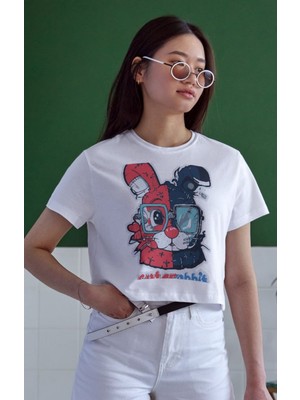 Velmora Fashion Unisex Oversize 24/1 Penye DTF Baskılı Tişört - DTF159