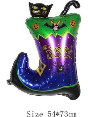 Uravas Store Halloween Çizmeli Kara Kedi Folyo Balon