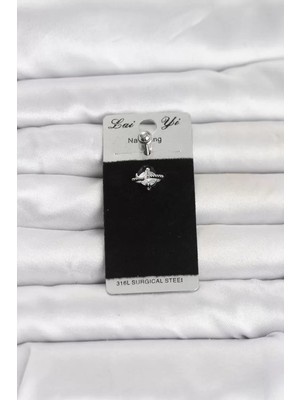 Uravas Store 316L Cerrahi Çelik Zirkon Taşlı Göbek Piercing TJ-PR1385