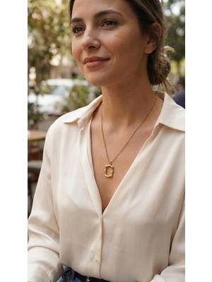 Uravas Store 316L Çelik Zincir Gold Renk Model Kadın Kolye 5886