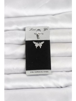 Uravas Store 316L Cerrahi Çelik Kelebek Model Göbek Piercing TJ-PR1403