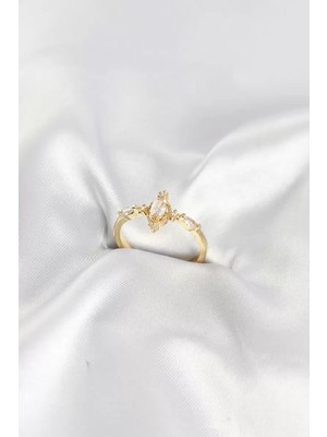 Uravas Store Gold Renk Vintage Model Zirkon Taşlı Yüzük TJ-BYK4187