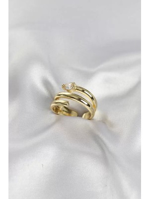 Uravas Store Pirinç Gold Renk Sarmal Yılan Model Kadın Yüzük TJ-BYK4197
