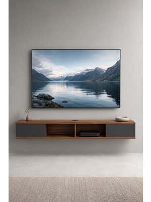 Arnetti Mayer 140 cm Duvara Monte TV Ünitesi Ceviz Antrasit | TV Sehpası