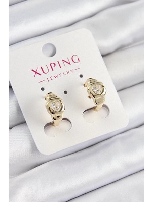 Uravas Store Xuping Zirkon Taşlı Kalp Model Gold Renk Kadın Küpe - TJ-BKP10840