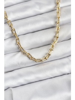Uravas Store Gold Renk Pirinç Tifani Model Kadın Kolye - TJ-BKO10819