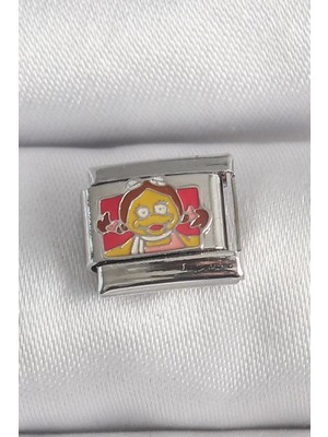 Uravas Store 316L Çelik Gümüş Renk Renkli Çocuk Işlemeli Nomination Charm - TJ-BC1388