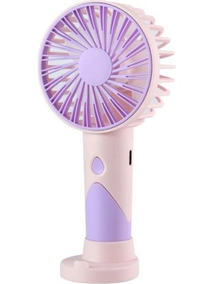 Feny FN-F20 Pembe-Mor Kademeli Ultra Sessiz Şarjlı Taşınabilir 500MAH Mini El Fanı (Kdo)