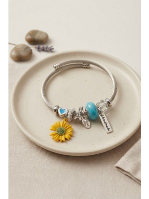 Inure Jewelry Sarı Papatya Charmlı Bileklik