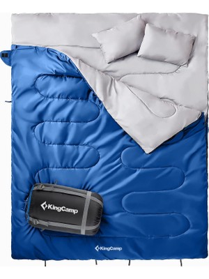 Kingcamp Oxygen 250-D Çift Kişilik Yastıklı Uyku Tulumu Blue