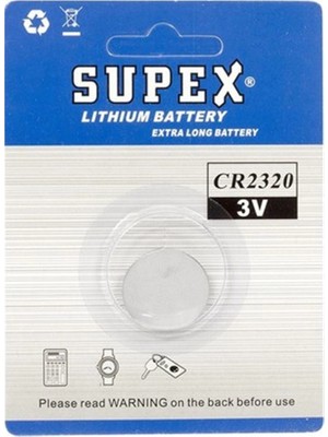 Supex CR2320 3V Lityum Tekli Paket Pil (Kdo)