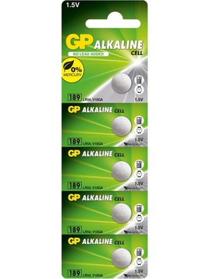 Gp GP189-C5 LR54 AG10-LR1130 Alkalin Düğme Pil 5'li Paket (Kdo)