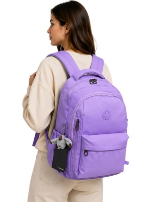 Okul Sırt Çantası Unisex Suya Dayanıklı Kumaş Okul Çantası BVT2500 Lila