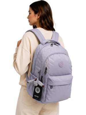 Bevitton Unisex Suya Dayanıklı Kumaş Okul Sırt Çantası BVT2500 Açık Lavanta Ergonomik Tasarım