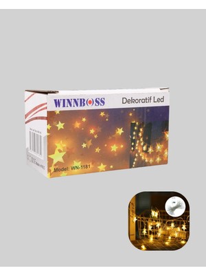 Renas Store Dekoratif Yıldız LED Aydınlatma 20 Ledli 5 Metre Günışığı Yeni Nesil