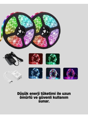 Renas Store Smart Şerit LED Kumandalı USB Enerjili Suya Dayanıklı Dekoratif Aydınlatma