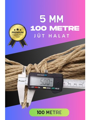 Renas Store 5 mm 100 Metre Jüt Halat Dekoratif Hasır Ip Urgan Süs