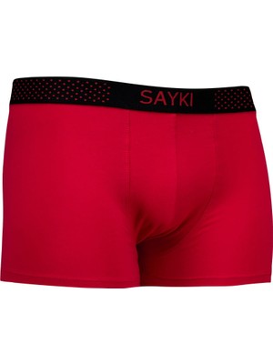 Saykı Kırmızı Pamuklu Boxer