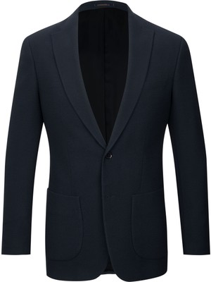 Hatemoğlu Lacivert Slim Fit Mono Yaka Klasik Ceket