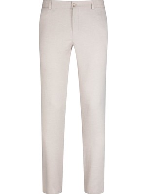 Hatemoğlu Bej Regular Fit Yandan Cepli Keten Pantolon
